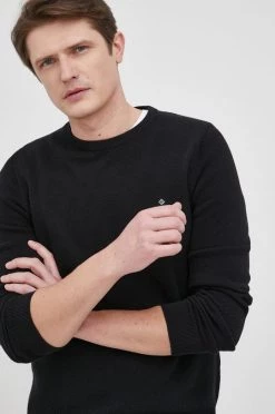 Ανδρικά Χωρίς φερμουάρ Gant - Βαμβακερό πουλόβερ μαύρο