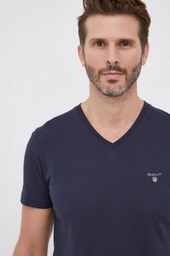 Ανδρικά Μπλουζάκια Βαμβακερό μπλουζάκι Gant ναυτικό μπλε -Ρούχα Εκπτώσεις unnamed file 1054