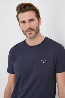 Ανδρικά Μπλουζάκια Βαμβακερό μπλουζάκι Gant ναυτικό μπλε -Ρούχα Εκπτώσεις unnamed file 1059