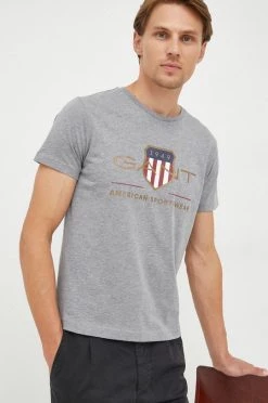 Ανδρικά Μπλουζάκια Μπλουζάκι Gant χρώμα: γκρι