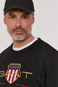 Ανδρικά Χωρίς φερμουάρ Μπλούζα Gant χρώμα: μαύρο -Ρούχα Εκπτώσεις unnamed file 1206