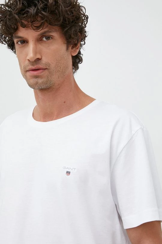Ανδρικά Μπλουζάκια Βαμβακερό μπλουζάκι Gant άσπρο 4 Ανδρικά Μπλουζάκια Βαμβακερό μπλουζάκι Gant άσπρο - Image 4