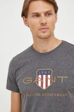 Ανδρικά Μπλουζάκια Βαμβακερό μπλουζάκι Gant γκρι -Ρούχα Εκπτώσεις unnamed file 1226