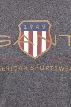 Ανδρικά Μπλουζάκια Βαμβακερό μπλουζάκι Gant γκρι -Ρούχα Εκπτώσεις unnamed file 1227