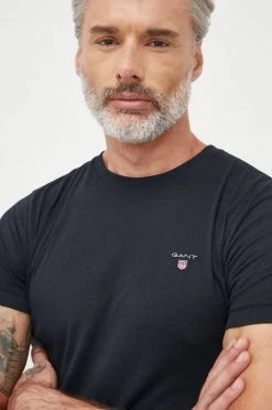 Ανδρικά Μπλουζάκια Βαμβακερό μπλουζάκι Gant μαύρο -Ρούχα Εκπτώσεις unnamed file 1231