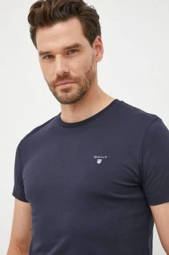 Ανδρικά Μπλουζάκια Βαμβακερό μπλουζάκι Gant ναυτικό μπλε