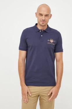 Ανδρικά Πόλο μπλουζάκια Βαμβακερό μπλουζάκι πόλο Gant ναυτικό μπλε -Ρούχα Εκπτώσεις unnamed file 1245