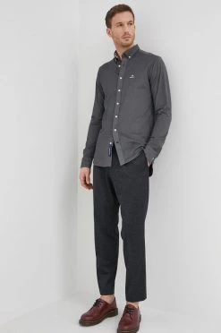 Ανδρικά Πουκάμισα Πουκάμισο Gant χρώμα: γκρι -Ρούχα Εκπτώσεις unnamed file 1342