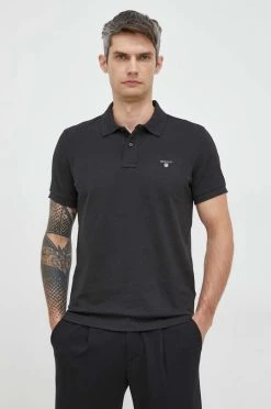 Ανδρικά Πόλο μπλουζάκια Πόλο Gant μαύρο -Ρούχα Εκπτώσεις unnamed file 138