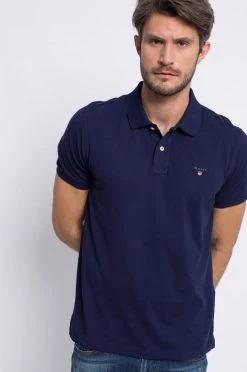 Ανδρικά Πόλο μπλουζάκια Βαμβακερό μπλουζάκι πόλο Gant ναυτικό μπλε