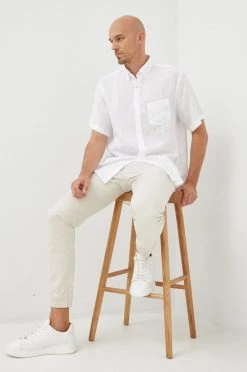 Ανδρικά Πουκάμισα Πουκάμισο από λινό Gant χρώμα: άσπρο, -Ρούχα Εκπτώσεις unnamed file 1401