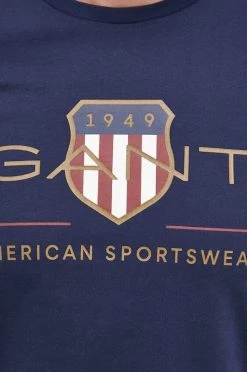 Ανδρικά Μπλουζάκια Βαμβακερό μπλουζάκι Gant ναυτικό μπλε -Ρούχα Εκπτώσεις unnamed file 1408