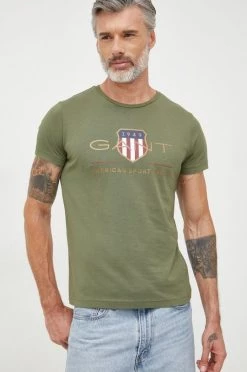 Ανδρικά Μπλουζάκια Βαμβακερό μπλουζάκι Gant πράσινο