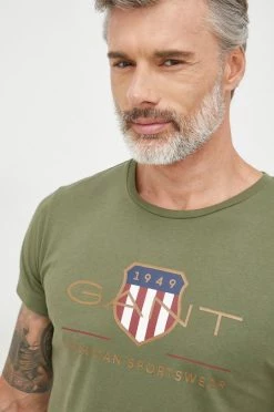 Ανδρικά Μπλουζάκια Βαμβακερό μπλουζάκι Gant πράσινο -Ρούχα Εκπτώσεις unnamed file 1539