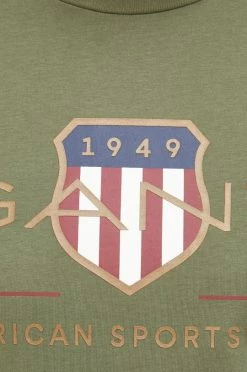 Ανδρικά Μπλουζάκια Βαμβακερό μπλουζάκι Gant πράσινο -Ρούχα Εκπτώσεις unnamed file 1540