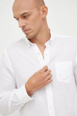 Ανδρικά Πουκάμισα Πουκάμισο από λινό Gant χρώμα: άσπρο, -Ρούχα Εκπτώσεις unnamed file 1555