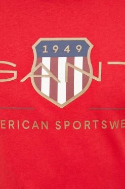 Ανδρικά Μπλουζάκια Βαμβακερό μπλουζάκι Gant κόκκινο -Ρούχα Εκπτώσεις unnamed file 1564