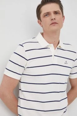 Ανδρικά Πόλο μπλουζάκια Βαμβακερό μπλουζάκι πόλο Gant μπεζ