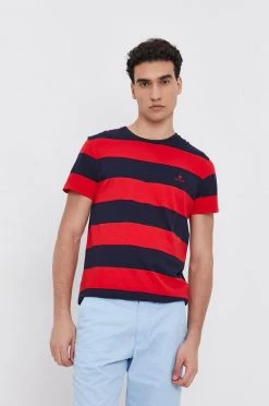 Ανδρικά Μπλουζάκια Βαμβακερό μπλουζάκι Gant κόκκινο