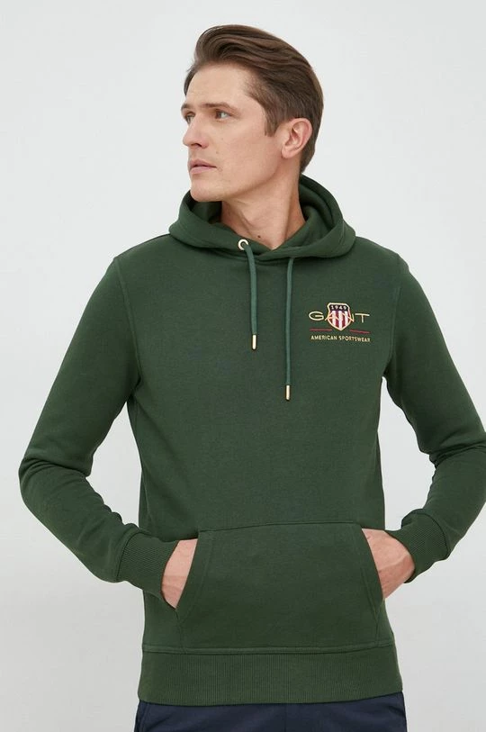 Ανδρικά Χωρίς φερμουάρ Μπλούζα Gant πράσινο, με κουκούλα 1 Ανδρικά Χωρίς φερμουάρ Μπλούζα Gant πράσινο, με κουκούλα