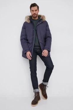 Ανδρικά Μακριά μπουφάν Eπανωφόρι Geox χρώμα: ναυτικό μπλε