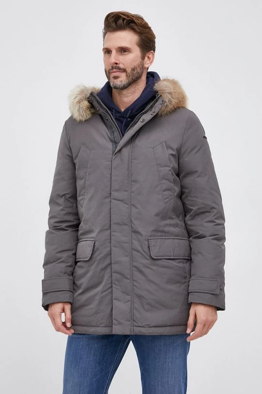 Ανδρικά Μακριά μπουφάν Geox - Eπανωφόρι γκρί 1 Ανδρικά Μακριά μπουφάν Geox - Eπανωφόρι γκρί