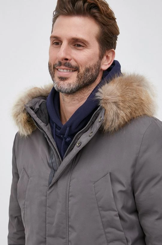 Ανδρικά Μακριά μπουφάν Geox - Eπανωφόρι γκρί 4 Ανδρικά Μακριά μπουφάν Geox - Eπανωφόρι γκρί - Image 4