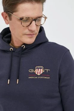 Ανδρικά Χωρίς φερμουάρ Μπλούζα Gant ναυτικό μπλε, με κουκούλα -Ρούχα Εκπτώσεις unnamed file 23