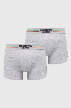Ανδρικά Μπόξερ και σλιπ Μποξεράκια Aeronautica Militare (2-pack) χρώμα: γκρι