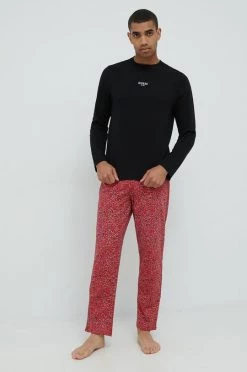 Ανδρικά Πιζάμα Βαμβακερές πιτζάμες Guess κόκκινο