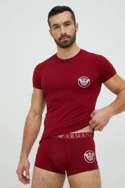 Ανδρικά Πιζάμα Μπλουζάκι και μποξεράκι Emporio Armani Underwear κάστανο