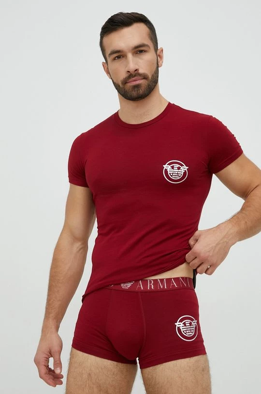 Ανδρικά Πιζάμα Μπλουζάκι και μποξεράκι Emporio Armani Underwear κάστανο 1 Ανδρικά Πιζάμα Μπλουζάκι και μποξεράκι Emporio Armani Underwear κάστανο