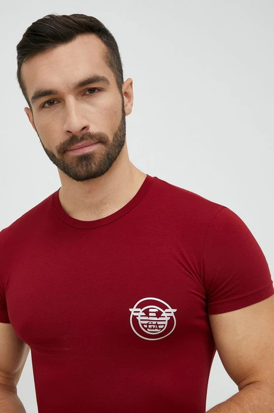 Ανδρικά Πιζάμα Μπλουζάκι και μποξεράκι Emporio Armani Underwear κάστανο 4 Ανδρικά Πιζάμα Μπλουζάκι και μποξεράκι Emporio Armani Underwear κάστανο - Image 4