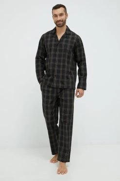 Ανδρικά Πιζάμα Βαμβακερές πιτζάμες BOSS μαύρο