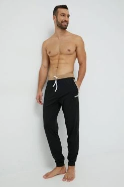 Ανδρικά Πιζάμα Παντελόνι πιτζάμας BOSS μαύρο