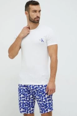 Ανδρικά Πιζάμα Βαμβακερές πιτζάμες Calvin Klein Underwear άσπρο