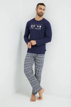 Ανδρικά Πιζάμα Βαμβακερές πιτζάμες Tom Tailor ναυτικό μπλε
