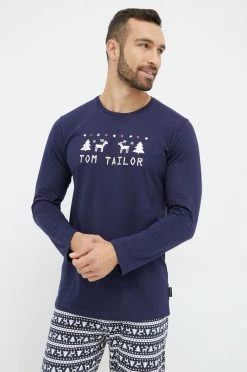 Ανδρικά Πιζάμα Βαμβακερές πιτζάμες Tom Tailor ναυτικό μπλε -Ρούχα Εκπτώσεις unnamed file 3170