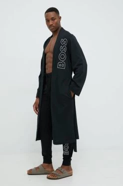 Ανδρικά Μπουρνούζια Βαμβακερό μπουρνούζι BOSS μαύρο -Ρούχα Εκπτώσεις unnamed file 3385
