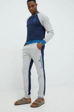 Ανδρικά Πιζάμα Βαμβακερές πιτζάμες United Colors Of Benetton ναυτικό μπλε