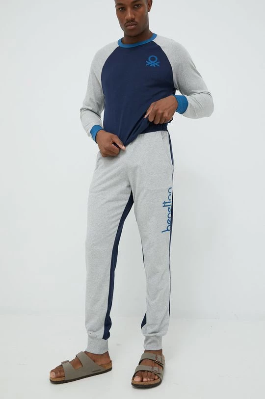 Ανδρικά Πιζάμα Βαμβακερές πιτζάμες United Colors Of Benetton ναυτικό μπλε 4 Ανδρικά Πιζάμα Βαμβακερές πιτζάμες United Colors Of Benetton ναυτικό μπλε - Image 4