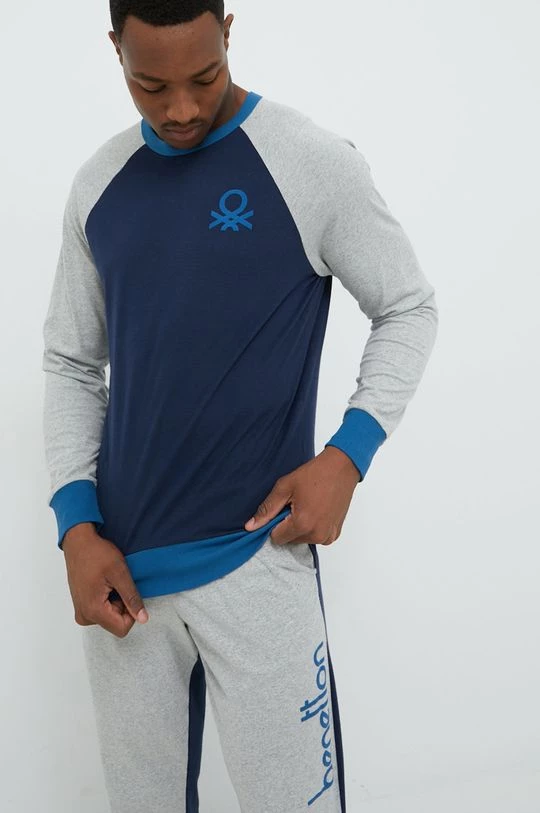 Ανδρικά Πιζάμα Βαμβακερές πιτζάμες United Colors Of Benetton ναυτικό μπλε 5 Ανδρικά Πιζάμα Βαμβακερές πιτζάμες United Colors Of Benetton ναυτικό μπλε - Image 5