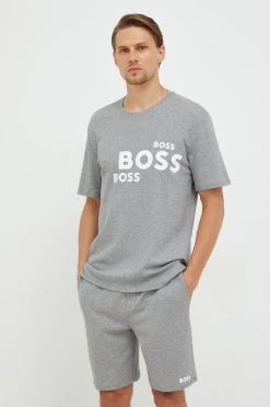 Ανδρικά Πιζάμα Βαμβακερές πιτζάμες BOSS γκρι