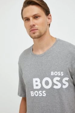 Ανδρικά Πιζάμα Βαμβακερές πιτζάμες BOSS γκρι -Ρούχα Εκπτώσεις unnamed file 3901