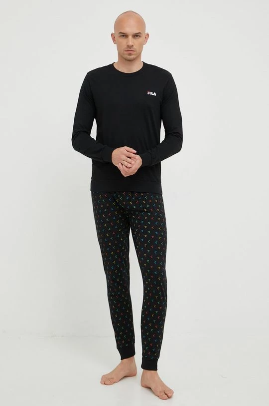 Ανδρικά Πιζάμα Βαμβακερές πιτζάμες Fila μαύρο 1 Ανδρικά Πιζάμα Βαμβακερές πιτζάμες Fila μαύρο
