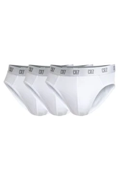 Ανδρικά Μπόξερ και σλιπ CR7 Cristiano Ronaldo - Σλιπ (3-pack) λευκό