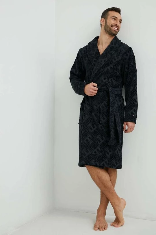 Ανδρικά Μπουρνούζια Βαμβακερό μπουρνούζι Tommy Hilfiger γκρι 1 Ανδρικά Μπουρνούζια Βαμβακερό μπουρνούζι Tommy Hilfiger γκρι