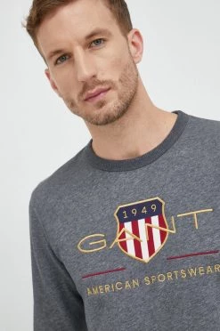 Ανδρικά Χωρίς φερμουάρ Μπλούζα Gant γκρι, -Ρούχα Εκπτώσεις unnamed file 458