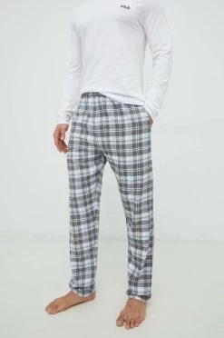 Ανδρικά Πιζάμα Βαμβακερές πιτζάμες Fila γκρι -Ρούχα Εκπτώσεις unnamed file 4617