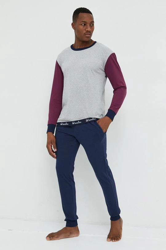 Ανδρικά Πιζάμα Βαμβακερές πιτζάμες United Colors Of Benetton γκρι 1 Ανδρικά Πιζάμα Βαμβακερές πιτζάμες United Colors Of Benetton γκρι